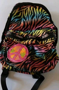 LeSportsac Rucksack mehrfarbig Tigerstreifen mit Peace Schlüsselanhänger Geldbörse - Bild 1 von 8