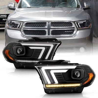 Par de faros proyectores de tubo LED L+R negros para Dodge Durango 2011-2013 Foto 1 de 4