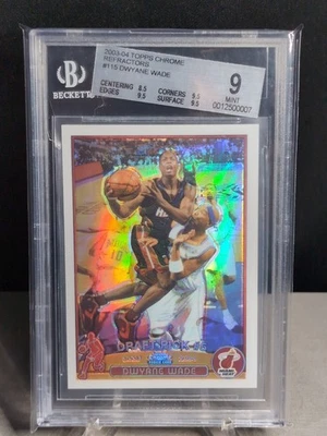 2003 Topps Chrome Refractor Dwyane Wade RC Rookie #115 Heat BGS 9 Mint - Image 1 of 2