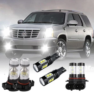 6x White LED For 2007-14 Cadillac Escalade Fog Driving DRL Light Bulbs Combo Kit - Foto 1 di 6