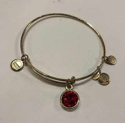 Brazalete ALEX & ANI ROJO RUBÍ ESTRÁS TONO DORADO  Foto 1 de 2