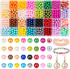 Pearl Beads for Jewelry Making, 8MM 32Colors Round Pearls Beads with Holes, 1000