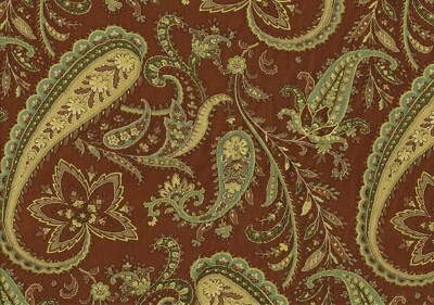 Tapicería para cortinas de algodón Richloom tela marrón cachemira agua dorado  Foto 1 de 2