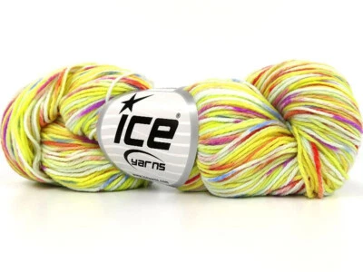 3-Skein Lot Hand Dyed Cashmere Yarn Light 3x100g/225m Yellow Fuchsia Blue Green - Image 1 of 4