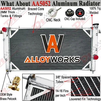 4 Row Aluminum Radiator For 1994-2002 Dodge Ram 2500 3500 Pickup 5.9L Cummins - Imagem 1 de 4