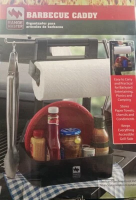 Range Master Barbecue Caddy For Paper Towels Tools Condiments Easy Carry Adjusts - Image 1 of 4