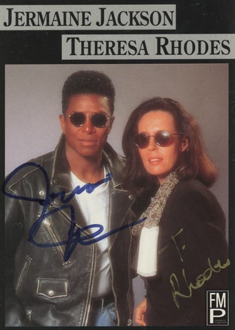 JERMAINE JACKSON & THERESA RHODES signed Autograph Autographed 4x6 Card ACOA COA Cover
