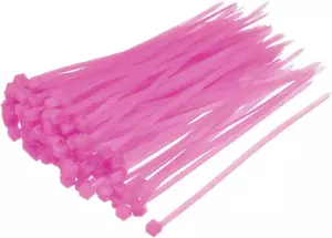 Cable Zip Ties Nylon Cable Wire Ties 4 Inch Self-Locking Nylon Tie Wraps Pink 10 - Picture 1 of 12
