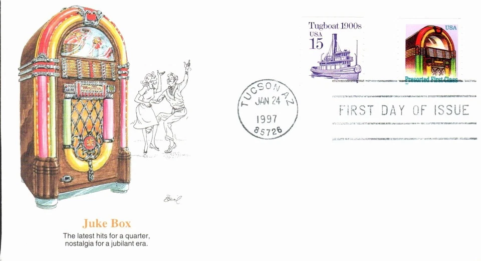 FLEETWOOD - JUKE BOX JAN 24 1997 TUSCON AZ FIRST DAY COVER (FDC) BX8 - Image 1 of 2