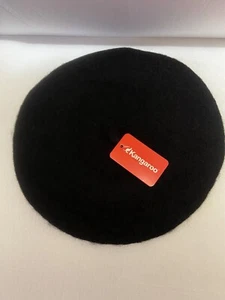 Canguro Negro Boina Lana Sombrero Gorra Unisex Talla Única Estilo Francés Preppy - Imagen 1 de 2