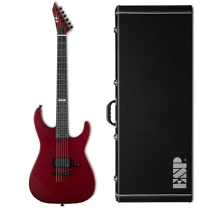 ESP E-II M-I Thru NT Deep Candy Apple Red Electric Guitar + Hard Case B-Stock - Picture 1 of 24