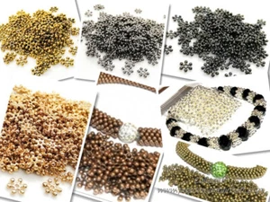 Metal Snowflake Spacer Beads 8.5mm - Choice of Colours - Pack of 100/500 - Picture 1 of 23