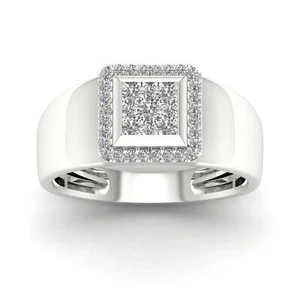 1/2Ct Diamond Wedding Band Ring Size 8 in 10k White Gold (Color H-I, Clarity I2) - Picture 1 of 4