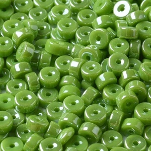 Glass Column Seed Beads - Luster Pearl Green - 6mm - 50g - Cylinder Round P01941 - Picture 1 of 6