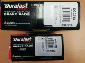 Duralast CMax Brake Ceramic Pads complete set  DGC914 & DGC1086 Honda / Acura 