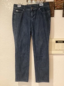 Jeans de Colección Elle Pierna Recta Lavado Oscuro Cremallera Frontal Bolsillo para Monedas 34”Wx31”L Talla 8R - Imagen 1 de 5