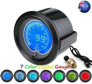 LED 7 Color 2" 52mm Digital Display 150 PSI Oil Pressure Gauge With Sensor Auto - Picture 1 of 10