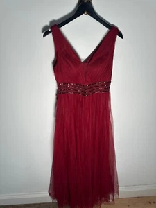 Ever Pretty Sleeveless V-Neck Sequin Waist Maxi Evening Dress Red UK 12 - Picture 1 of 5