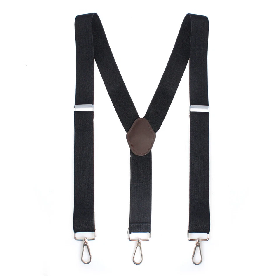 IDS 17737 {3} 50mm Wide Adjustable Suspenders - Black
