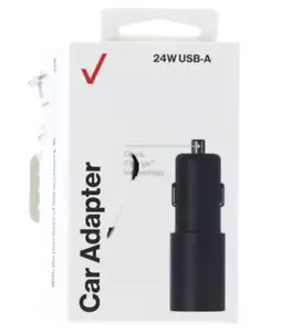 Verizon Car Lighter 24W USB-A Car Charger 3 AMP Quick Charge Black - Picture 1 of 3