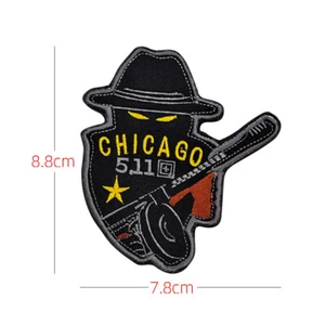CHICAGO 511 Militärabzeichen Aufnäher Patches Klett Klettverschluß Klettpads - Bild 1 von 1