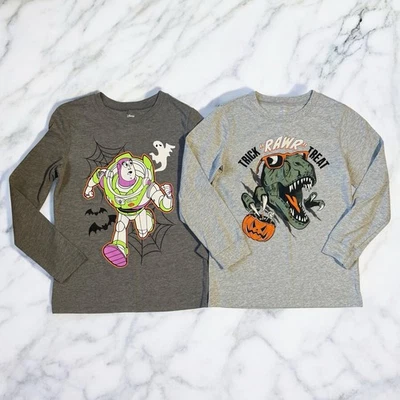 Disney, Carter’s Halloween Camisas Niños Talla 8 Manga Larga Buzz T-Rex -2 Camisetas Foto 1 de 4