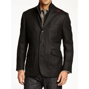 Kroon Black Side Vent Wool Cashmere Ritchie Sport Coat - 42R - Picture 1 of 11