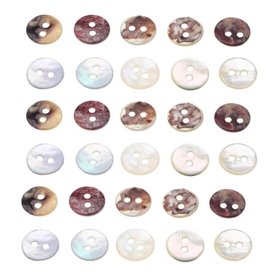 100 x 8 mm  Buttons Mother of   Round Heads O8L74610 - Image 1 of 4