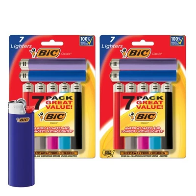 Isqueiro clássico BIC, cores sortidas, pacote com 14 isqueiros de bolso, seguro e - Imagem 1 de 4