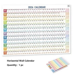 2026 Jahreswandkalender - 2026 Wandkalender in einer Riesenseite ganzes Jahr NEU - Bild 1 von 5