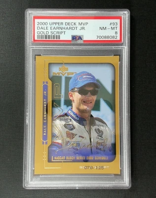 2000 Upper Deck MVP Gold Script /125 Dale Earnhardt Jr #93 PSA 8 - Image 1 of 2