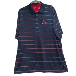 St Louis Cardinals Antigua Poloshirt Herren Gr. XL schwarz rot gestreift - Bild 1 von 6