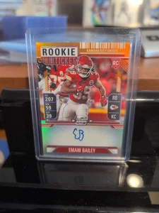 2024 Contenders Optic Football #177 EMANI BAILEY Rookie Ticket Auto Orange #/50 - Picture 1 of 2