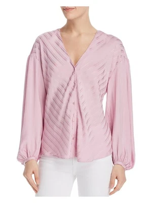 Blusa de noche JOIE rosa a rayas manga larga cuello en V talla: S Foto 1 de 4