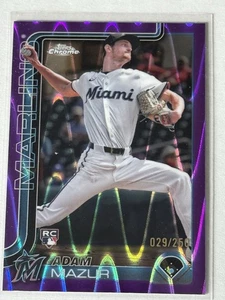 2025 Topps Chrome Adam Mazur Rookie Purple Raywave Refractor /250 Miami - Picture 1 of 2