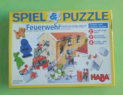 HABA " Spiel & Puzzle Feuerwehr " Schnell & richtig reagieren ab 2 J. Unvollstän - Bild 1 von 4
