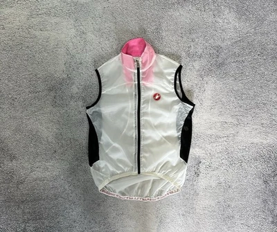 Castelli Women’s Cycling Vest Size M Sleeveless Windproof Gilet Velo White Pink - Image 1 of 4