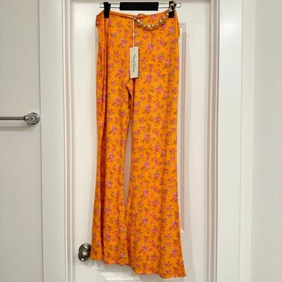 Pantalones Saddie Beach Bunny Naranja Ditsy Floral Talla Grande Nuevos con Etiquetas Foto 1 de 4