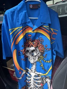 VINTAGE Grateful Dead Dragonfly Shirt Men’s XL Bertha Button Up Skull Roses Rare - Picture 1 of 5
