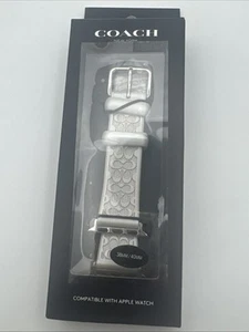 COACH signature Apple watch silicone band strap, White, 38/40/41mm MSRP $85 - Zdjęcie 1 z 9