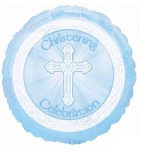 Christening Balloon 18" Celebration Mylar Foil Blue Party Decorations - Image 1 of 1