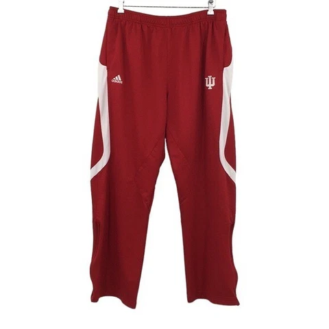 Adidas Red Clima Lite Indiana Hoosiers NCAA Track Pants Mens XL Ankle Zip Cover
