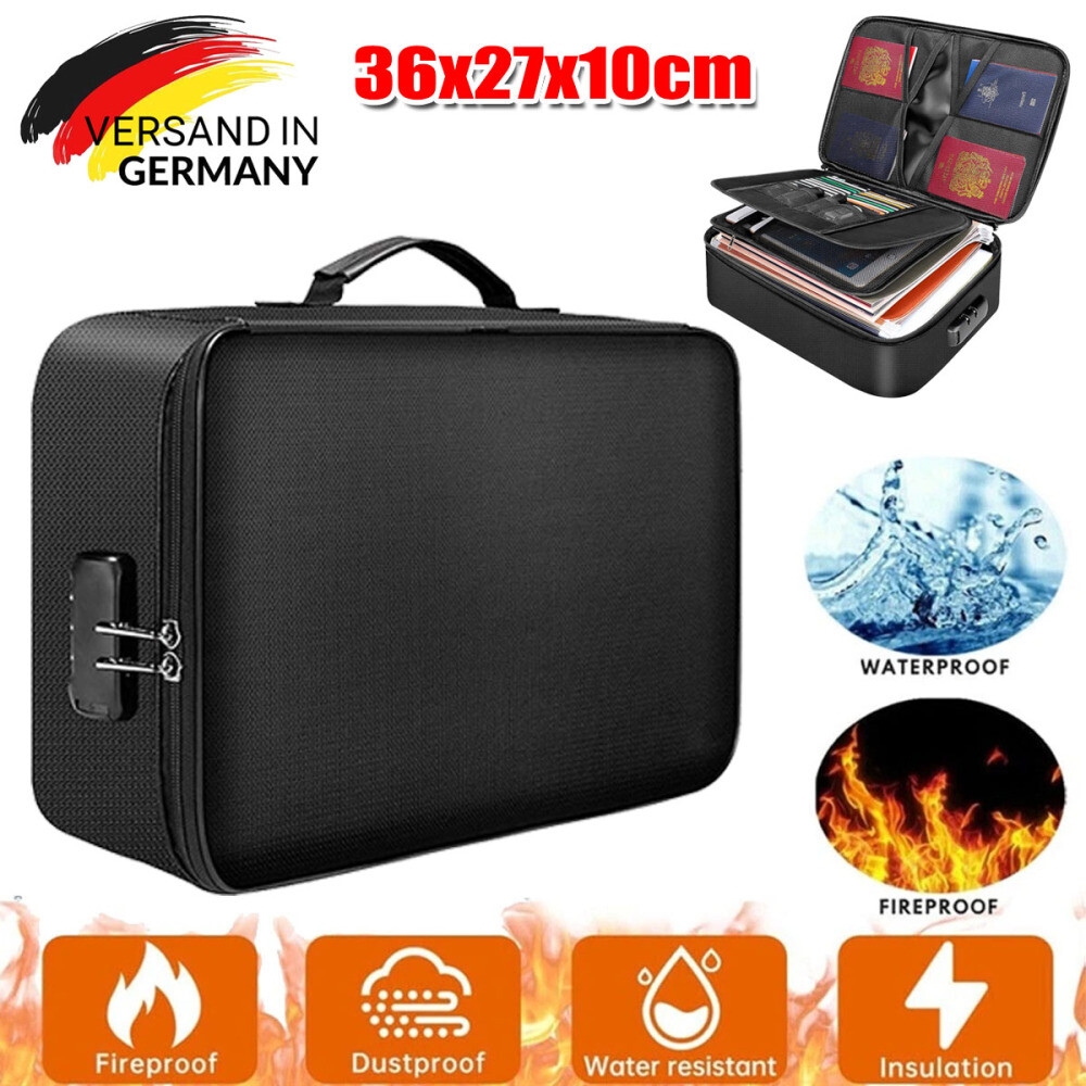 Feuerfeste Dokumententasche 2er Set - Wasserdichter Schutz Für Pässe & Wertgegenstände