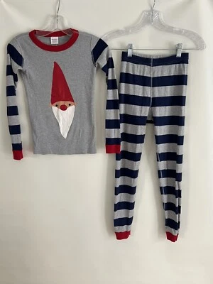 Hanna Andersson Pijama Niños Niños 10 140 Navidad Santa PJS Azul/Gris Foto 1 de 4