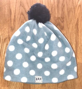 Gently Used GAP Brand Light Blue Polka Dot Fleece Kids Beanie, Size L/XL - Picture 1 of 5