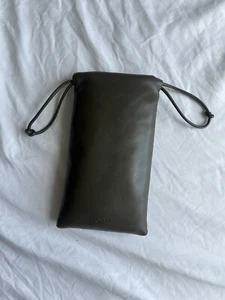Loewe Leather Soft Pouch Puffy Sunglasses Case Eyeglasses Green With Cloth - Picture 1 of 7