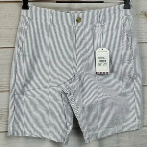 The Original Ben Sherman White & Pinstripe Blue Regular Fit Shorts Size 30W - Picture 1 of 13