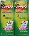 2- Children's Zyrtec 24Hour Allergy Relief 4FL Oz Exp. 04/2023 or Later NEW