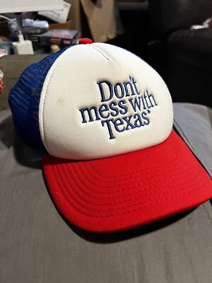 Don't Mess with Texas Blue Red & White Snapback Adjustable Kids Trucker Hat Cap - Image 1 of 4