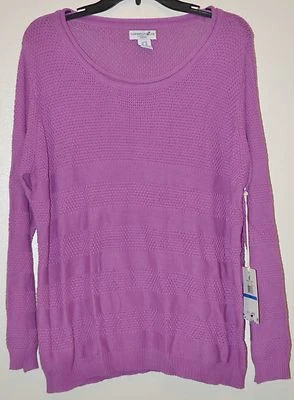 Suéter Caribbean Joe Petites Púrpura Manga Larga Talla PXL Foto 1 de 3